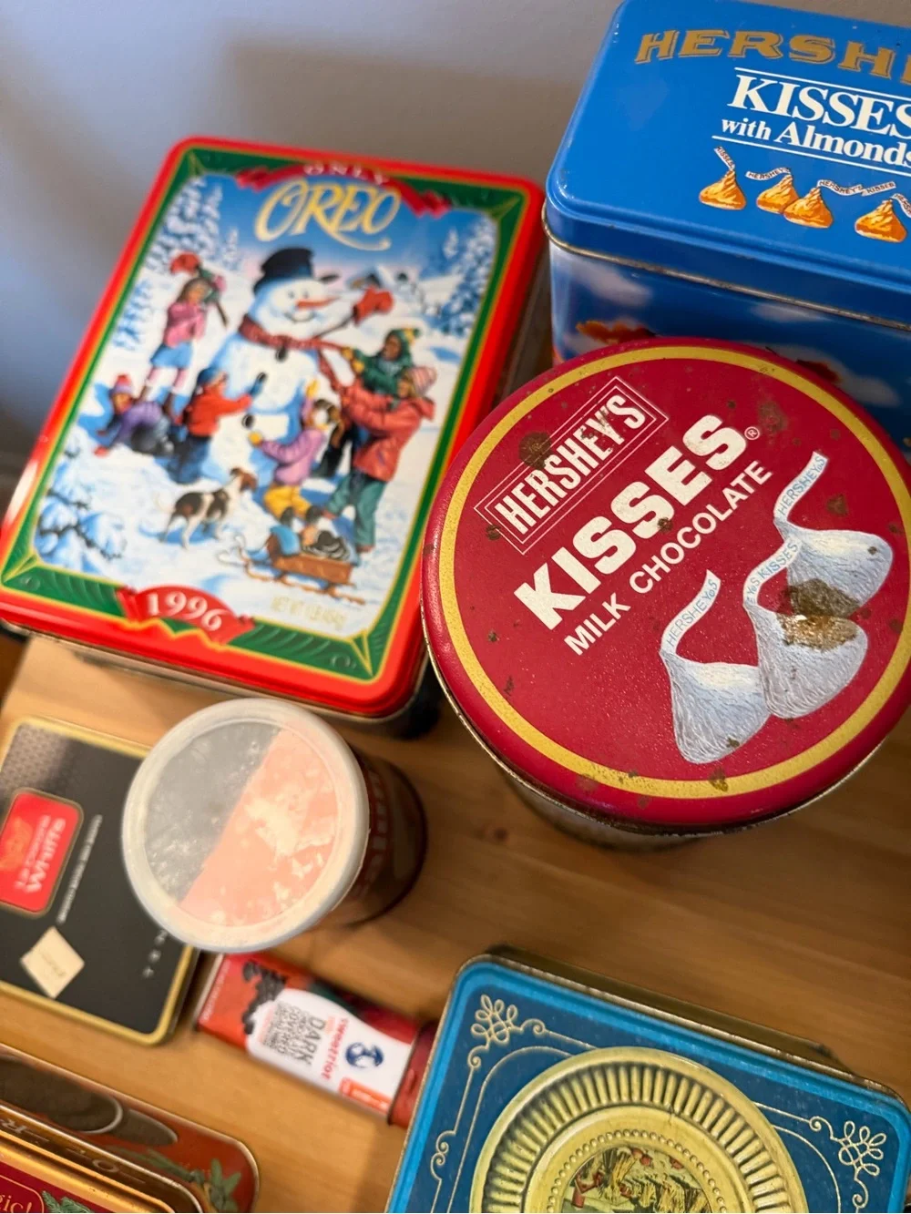 Vintage Advertising Tin Can Box Lot of 35 Hershey, Pepsi, Nestle, Planters GOOD